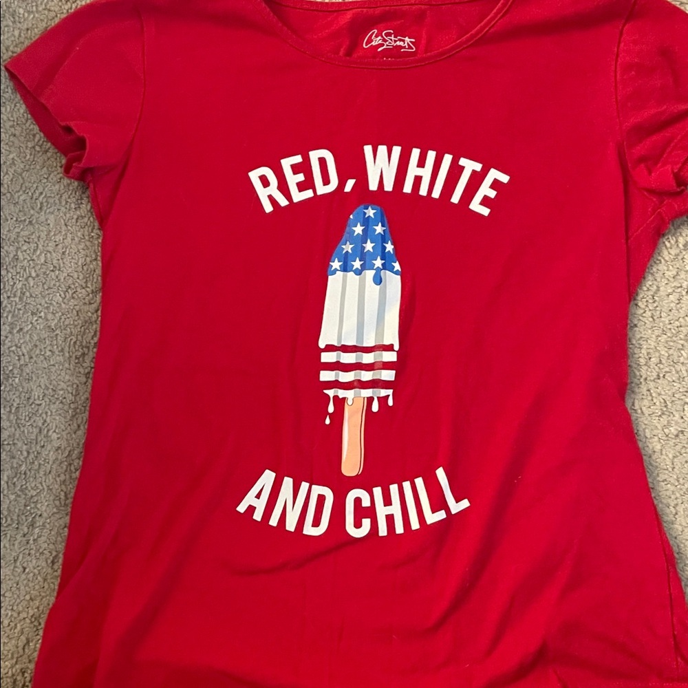 City Streets Red 'Red, White and Chill' Kids Tee